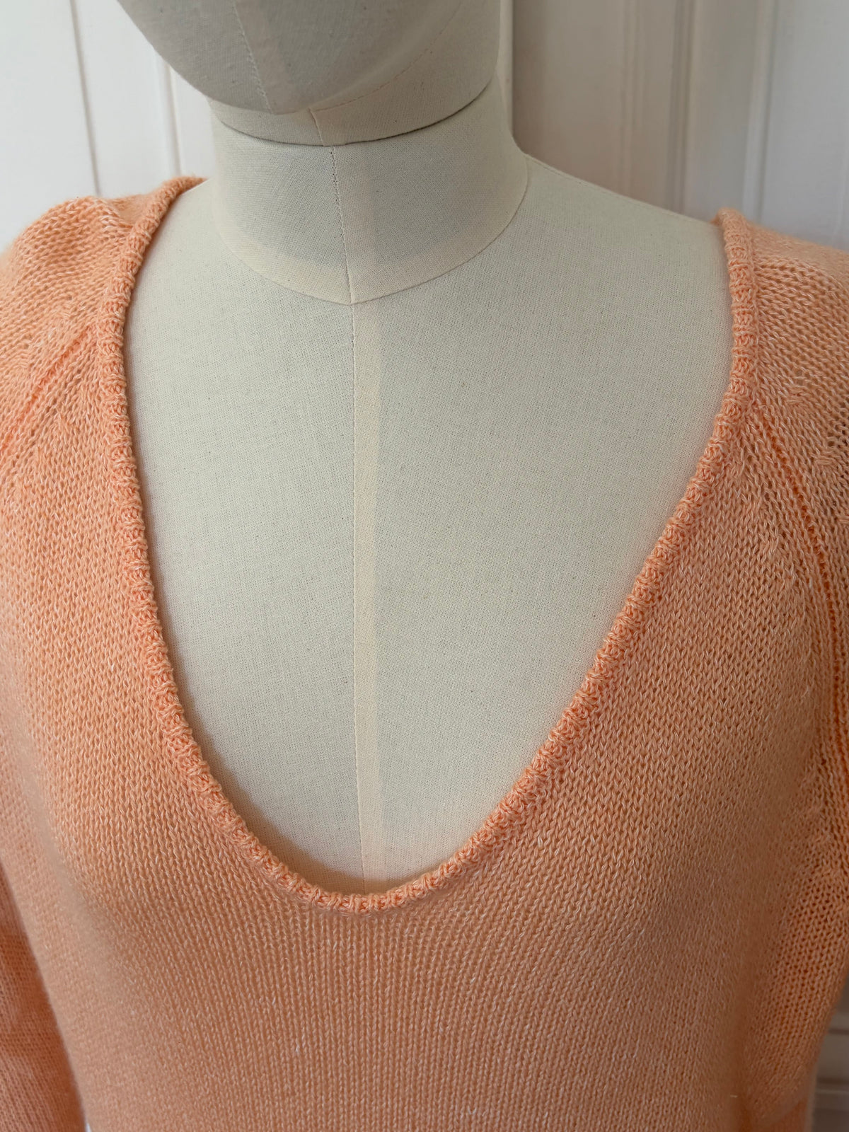 Pull col V 58% cachemire 42% lin