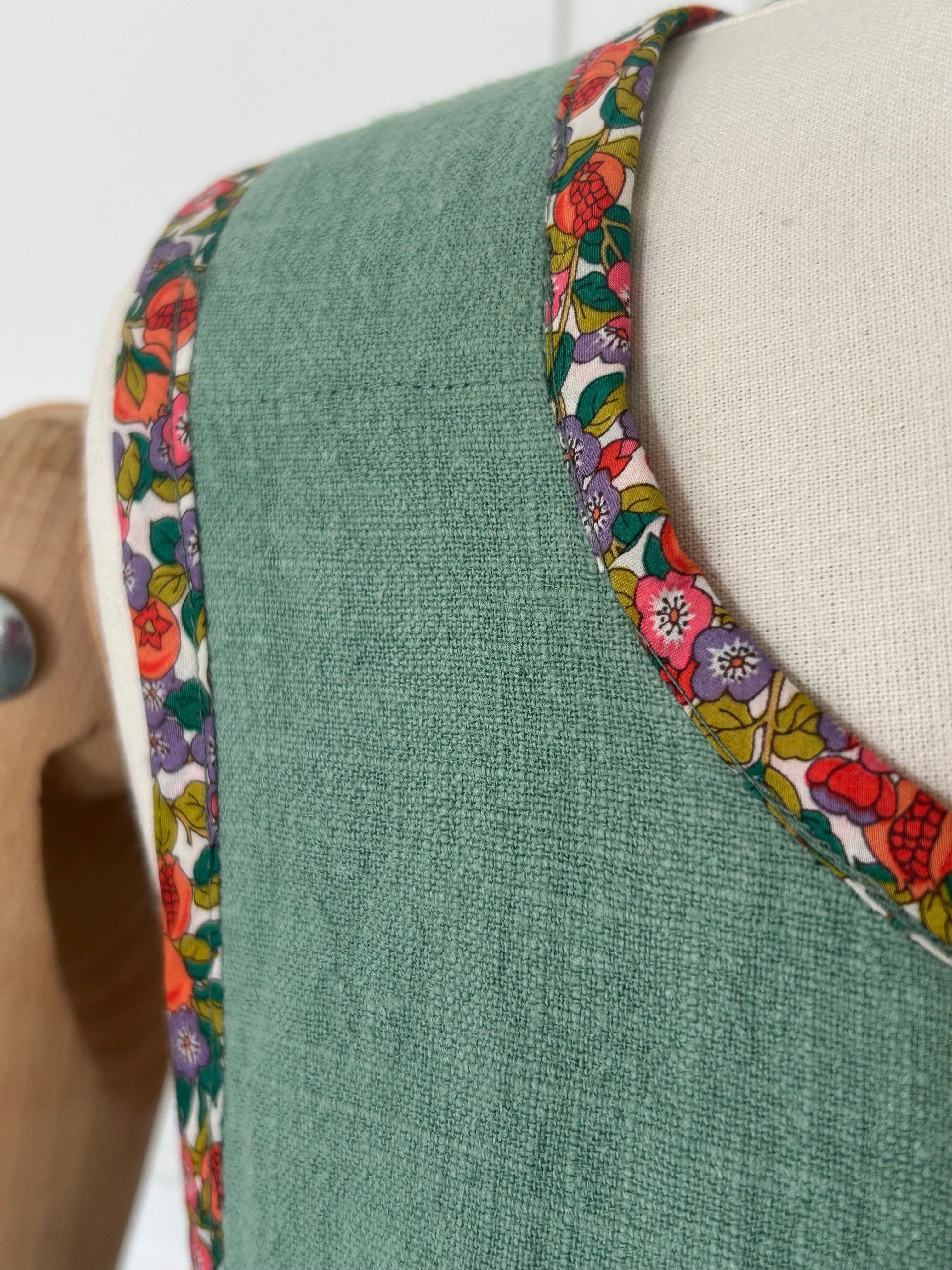 Tablier en coton et Liberty fabriqué en France