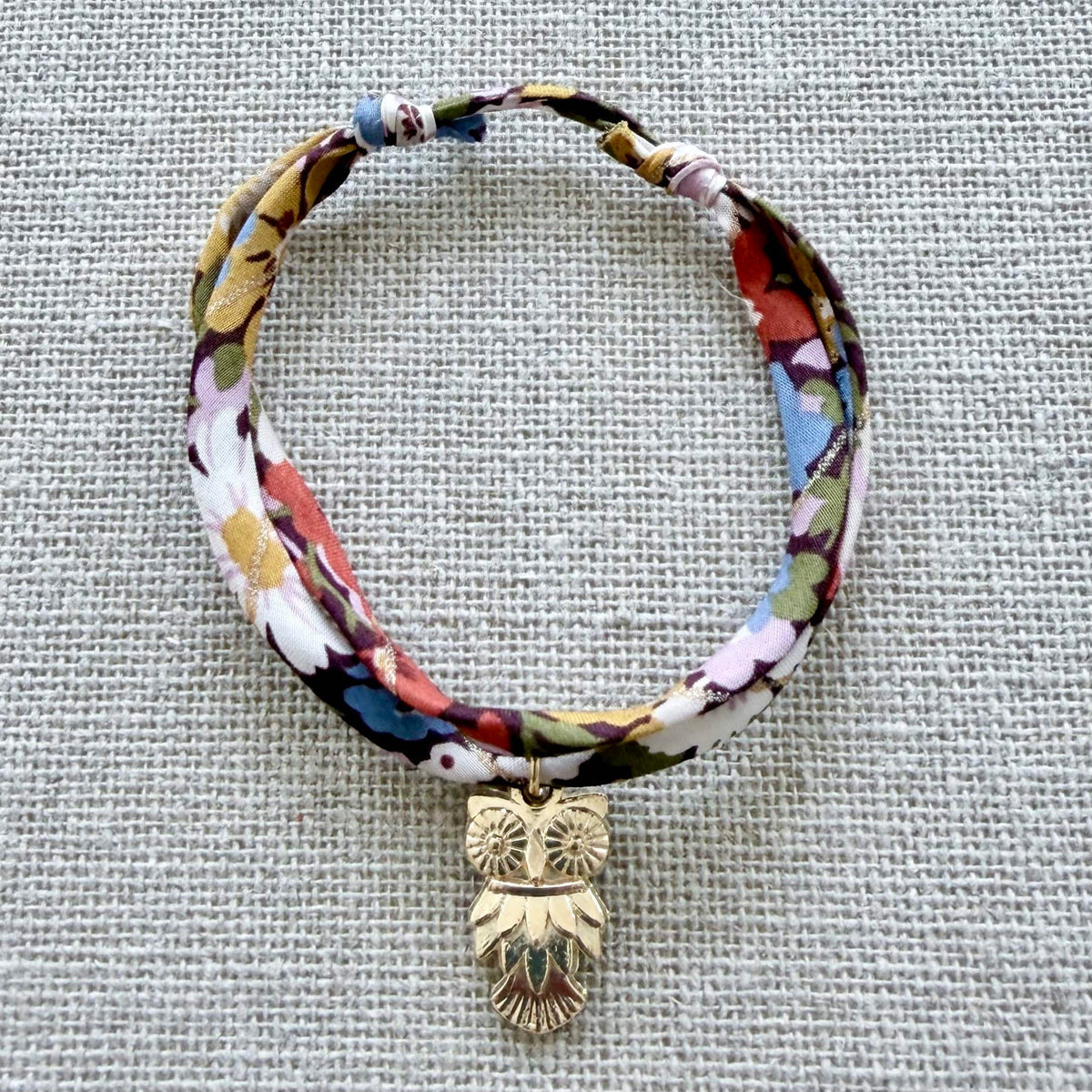 Bracelet Evesome x Le Petit Lien de Paris en Liberty de coton et acier inoxydable doré