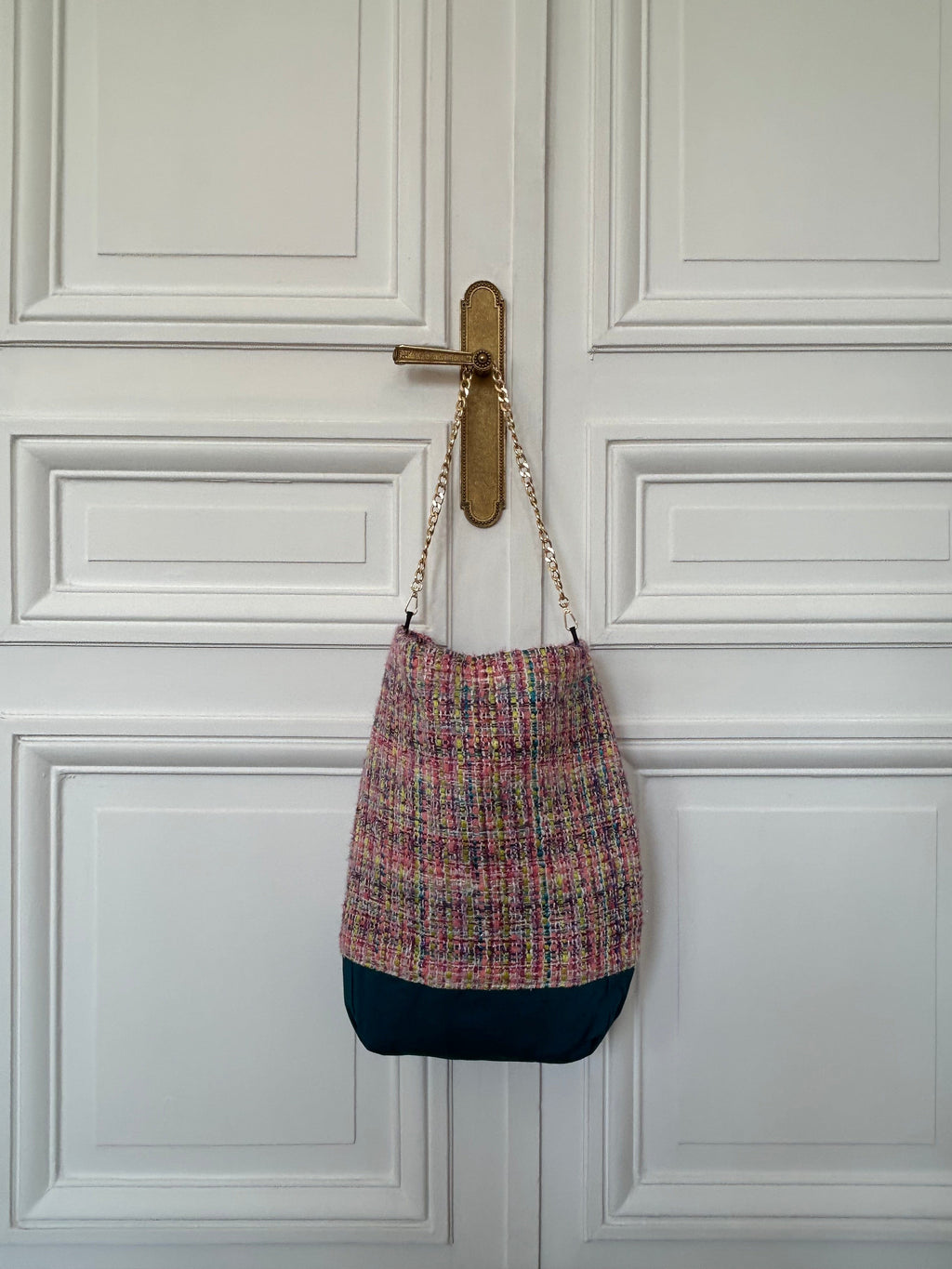 Housse sac Aurélie rose et bleu canard