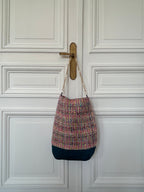 Housse sac Aurélie rose et bleu canard