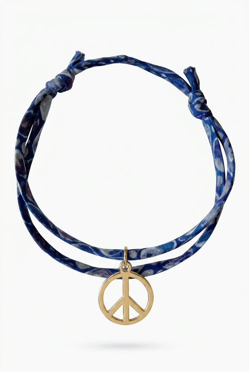 Bracelet Evesome x Le Petit Lien de Paris en Liberty de coton et acier inoxydable doré