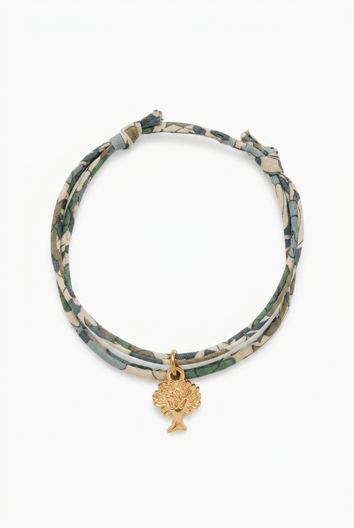 Bracelet Evesome x Le Petit Lien de Paris en Liberty de coton et acier inoxydable doré