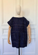 Robe marinière en tweed tissé et fabriquée en France