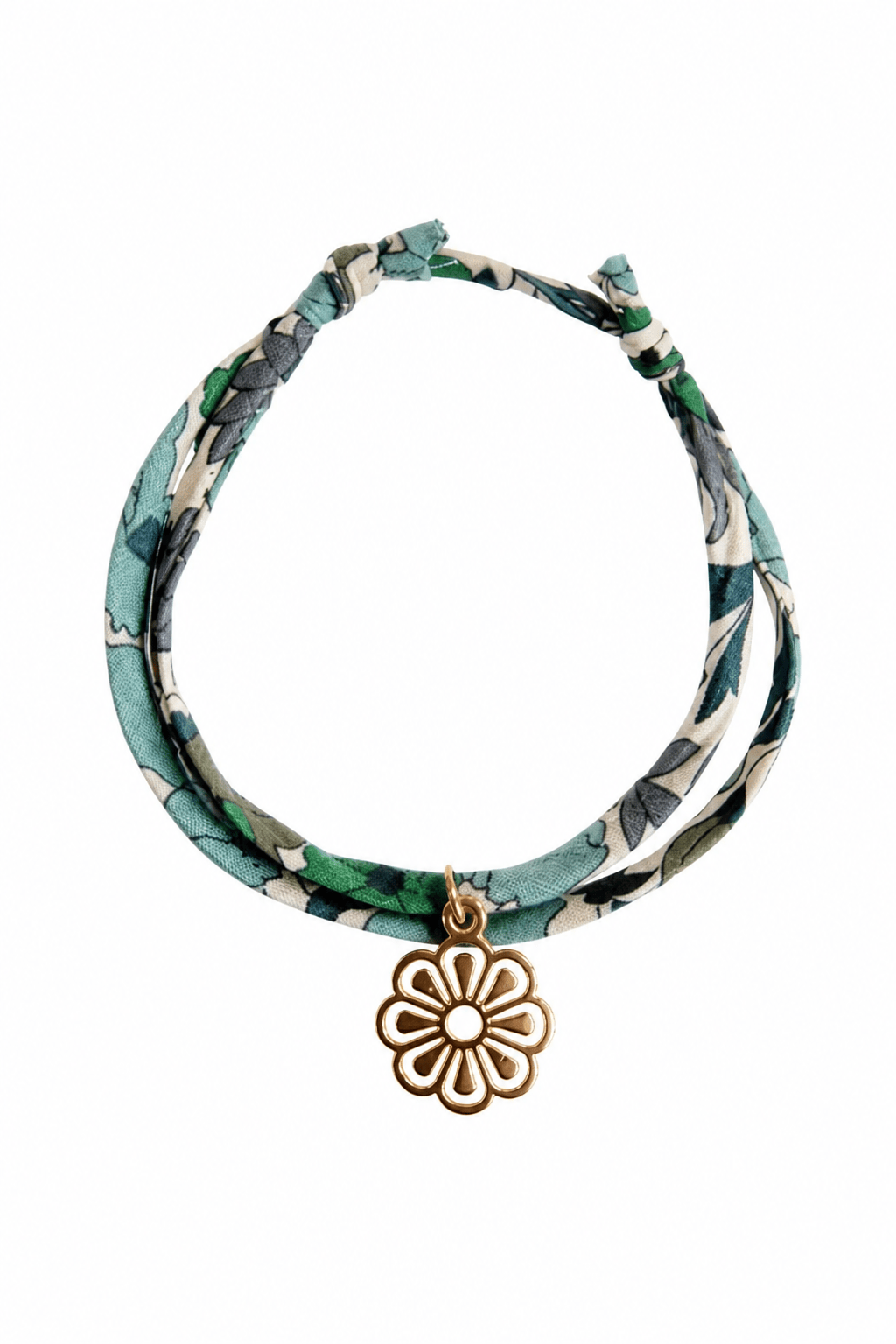 Bracelet Evesome x Le Petit Lien de Paris en Liberty de coton et acier inoxydable doré