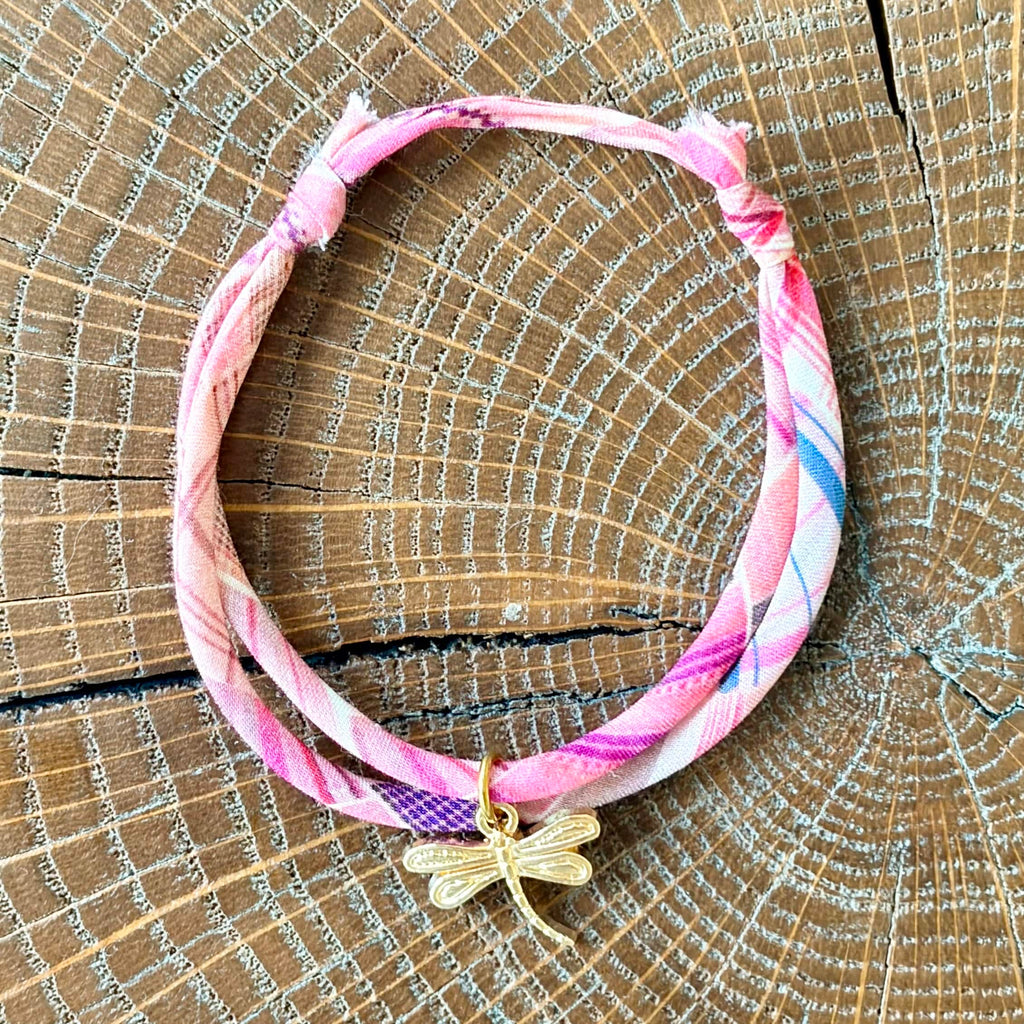 Bracelet Evesome x Le Petit Lien de Paris en Liberty de coton et acier inoxydable doré