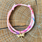 Bracelet Evesome x Le Petit Lien de Paris en Liberty de coton et acier inoxydable doré