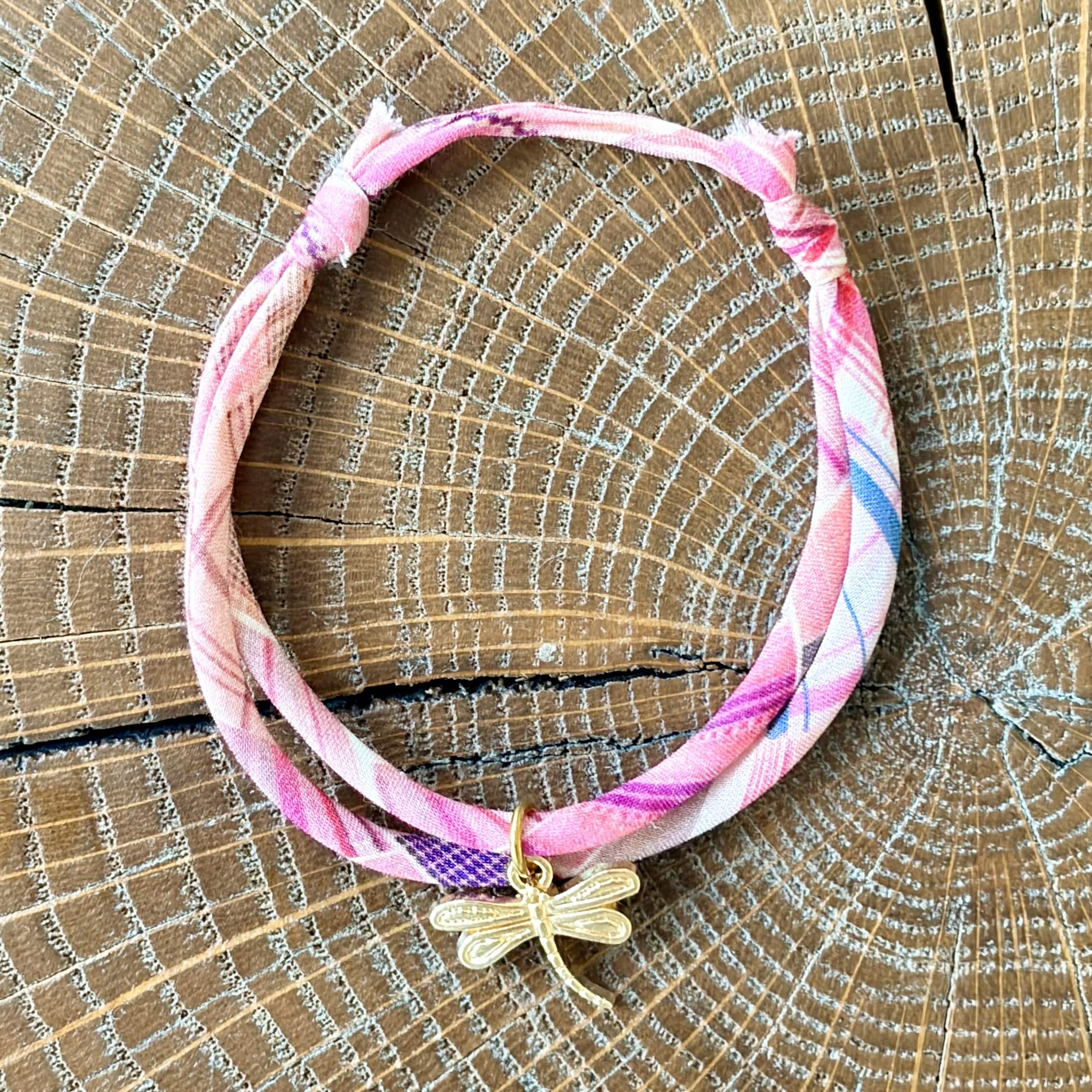 Bracelet Evesome x Le Petit Lien de Paris en Liberty de coton et acier inoxydable doré