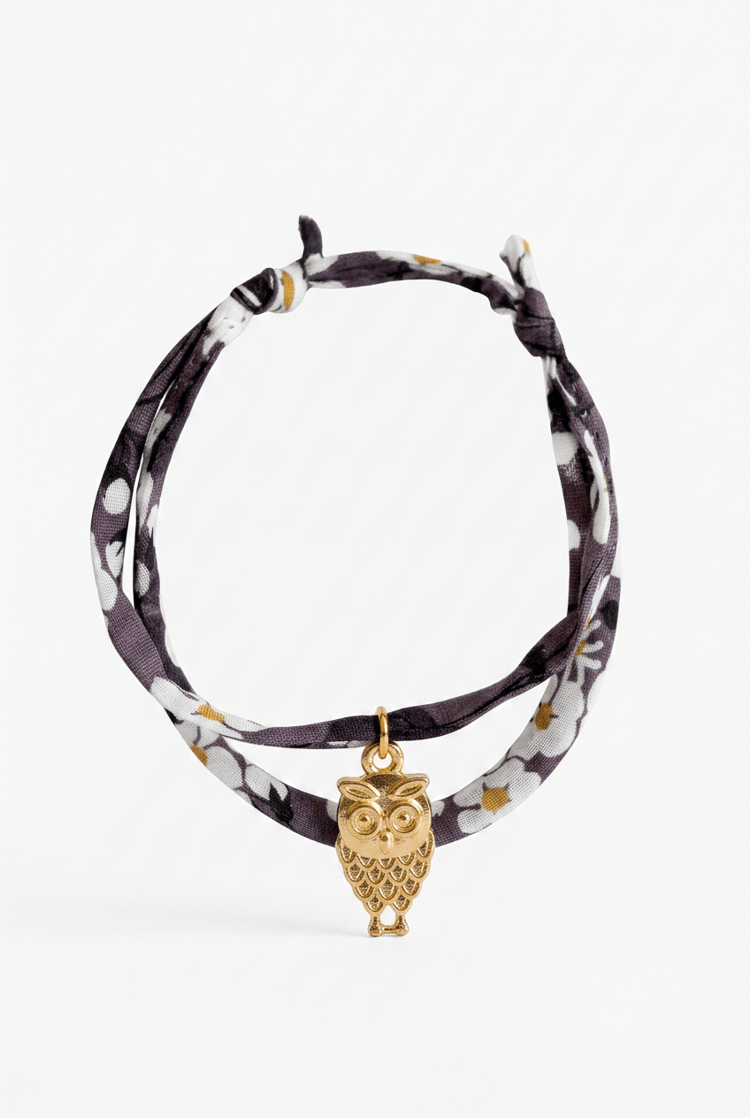 Bracelet Evesome x Le Petit Lien de Paris en Liberty de coton et acier inoxydable doré