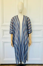 Manteau zig zag d’été bleu et gris