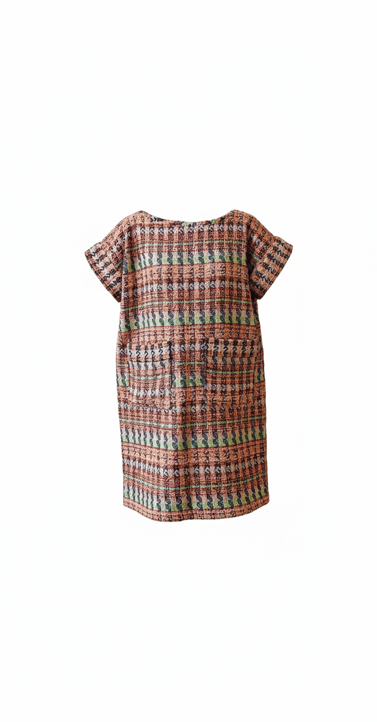 Robe en tweed tissé et fabriquée en France