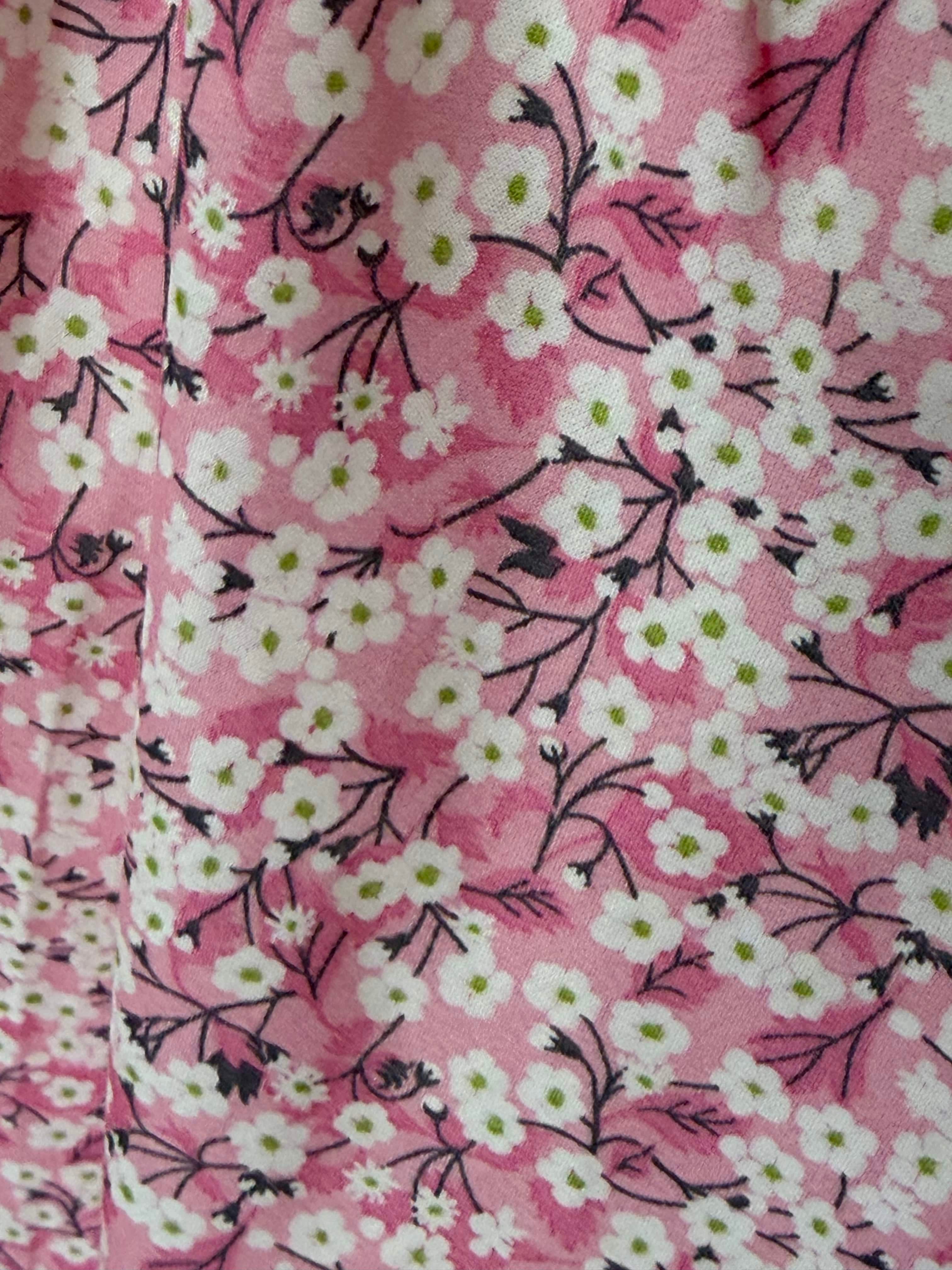 Jupe longue en Liberty de coton à taille élastiquée fabriquée en France