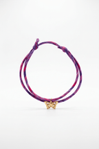 Bracelet Evesome x Le Petit Lien de Paris en Liberty de coton et acier inoxydable doré
