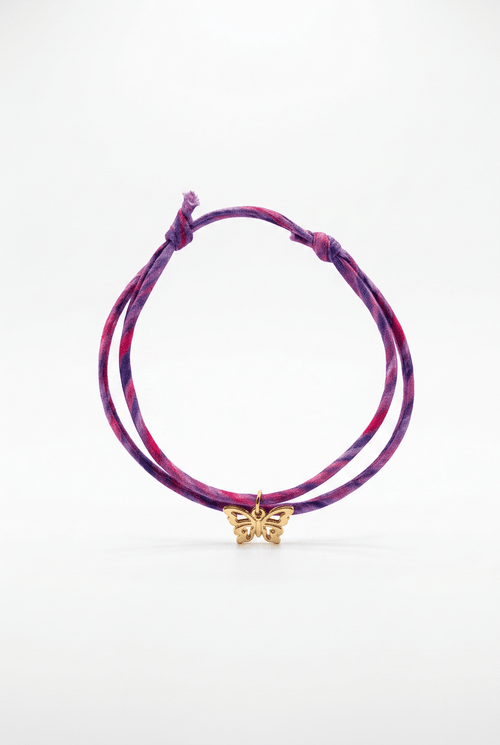 Bracelet Evesome x Le Petit Lien de Paris en Liberty de coton et acier inoxydable doré