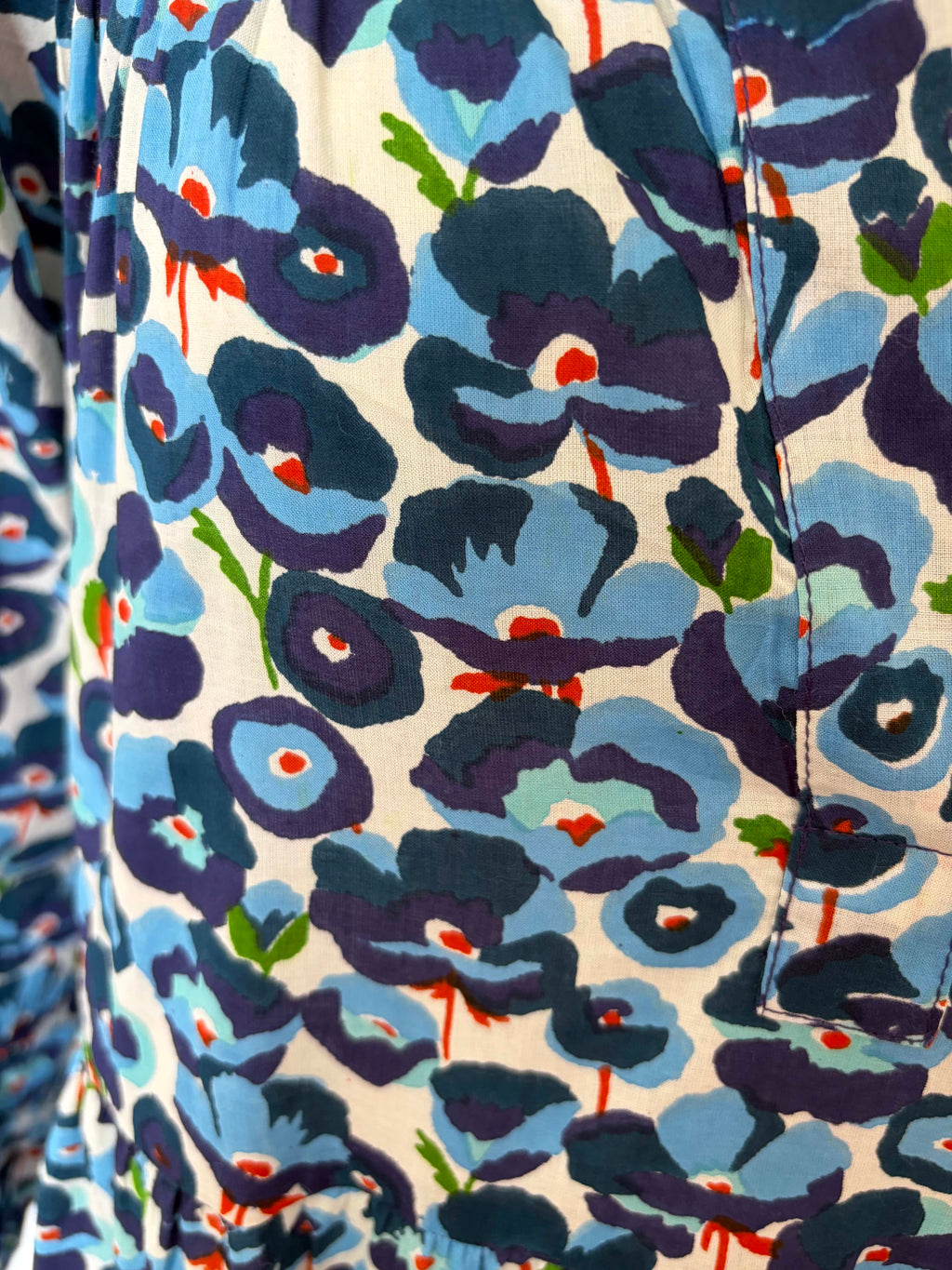 Robe longue à manches longues et volants bleue