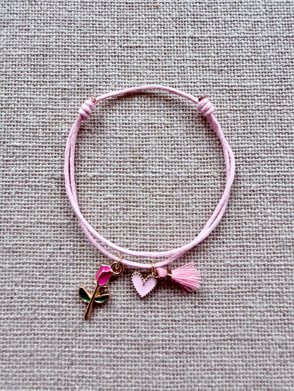 Bracelet Evesome x Le Petit Lien de Paris en coton ciré et acier inoxydable doré