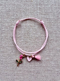 Bracelet Evesome x Le Petit Lien de Paris en coton ciré et acier inoxydable doré