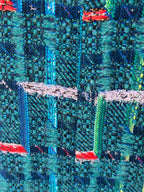 Robe en V en tweed multicolore et fabriquée en France