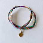 Bracelet Evesome x Le Petit Lien de Paris en Liberty de coton et acier inoxydable doré