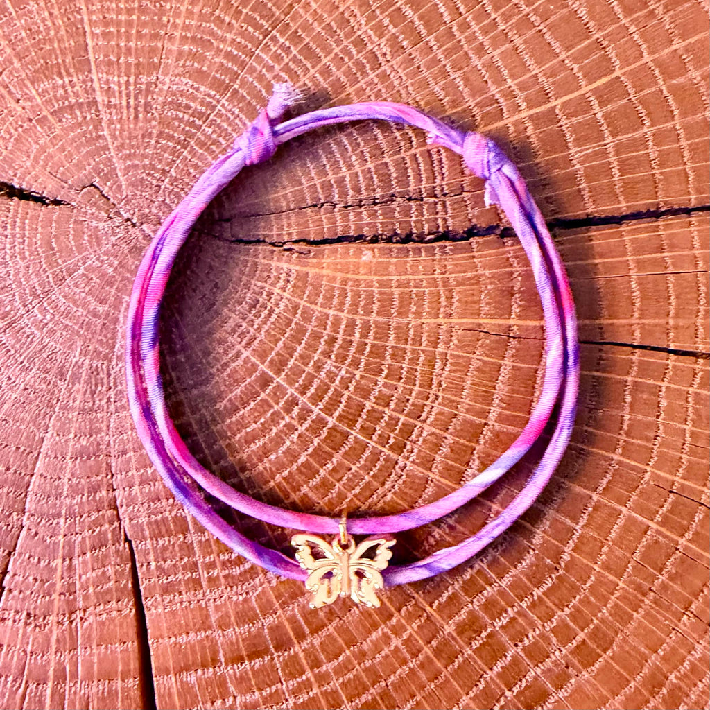 Bracelet Evesome x Le Petit Lien de Paris en Liberty de coton et acier inoxydable doré