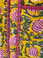 Sac polochon taille moyenne  en coton matelassé imprimé en indienne