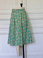 Jupe longue en Liberty de coton à taille élastiquée fabriquée en France
