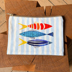 Grande pochette plate 3 poissons 22x15 cm