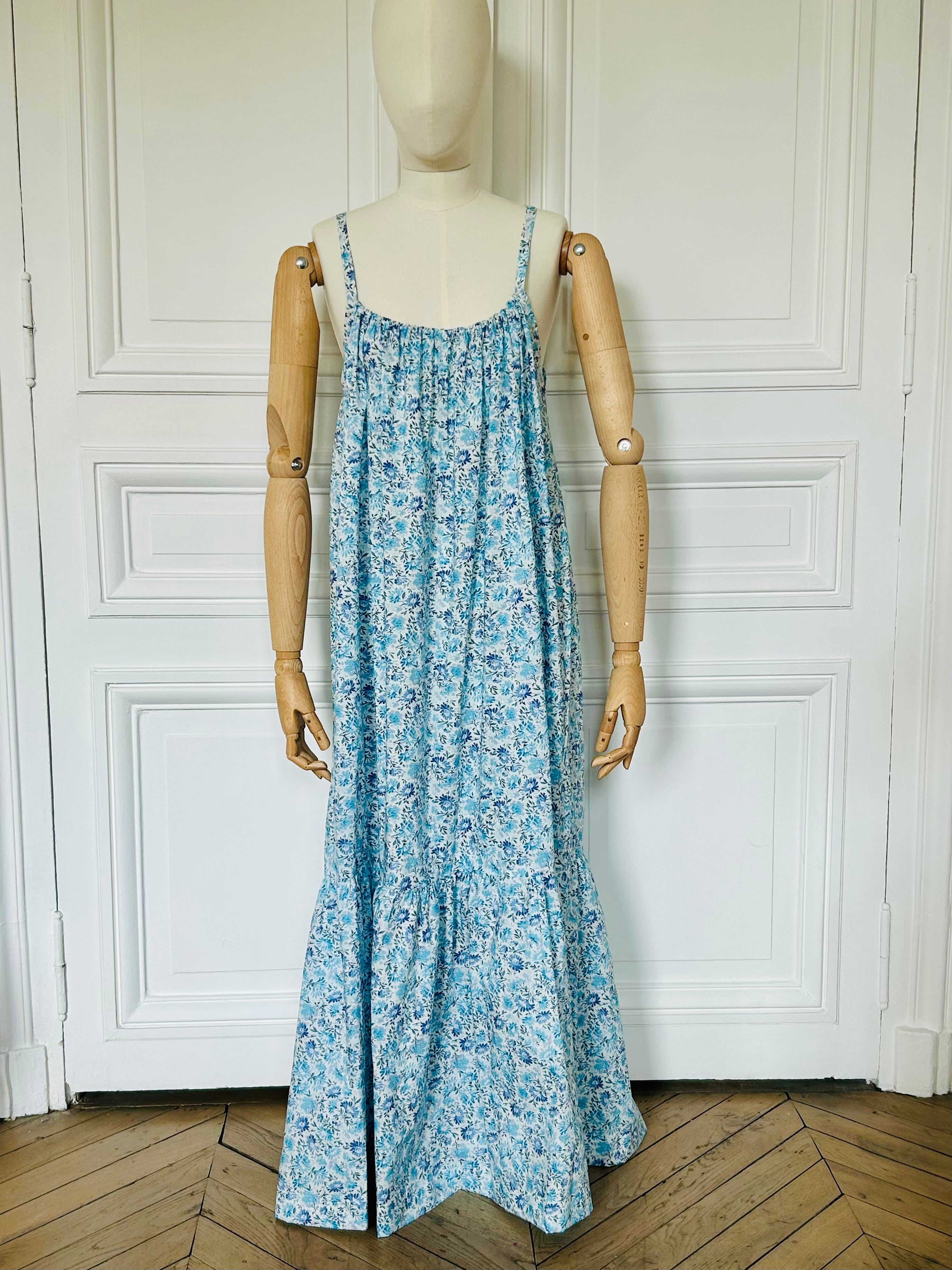 Robe longue à volant fabriquée en France