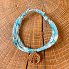 Bracelet Evesome x Le Petit Lien de Paris en Liberty de coton et acier inoxydable doré