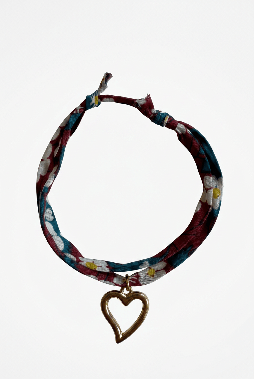 Bracelet Evesome x Le Petit Lien de Paris en Liberty de coton et acier inoxydable doré