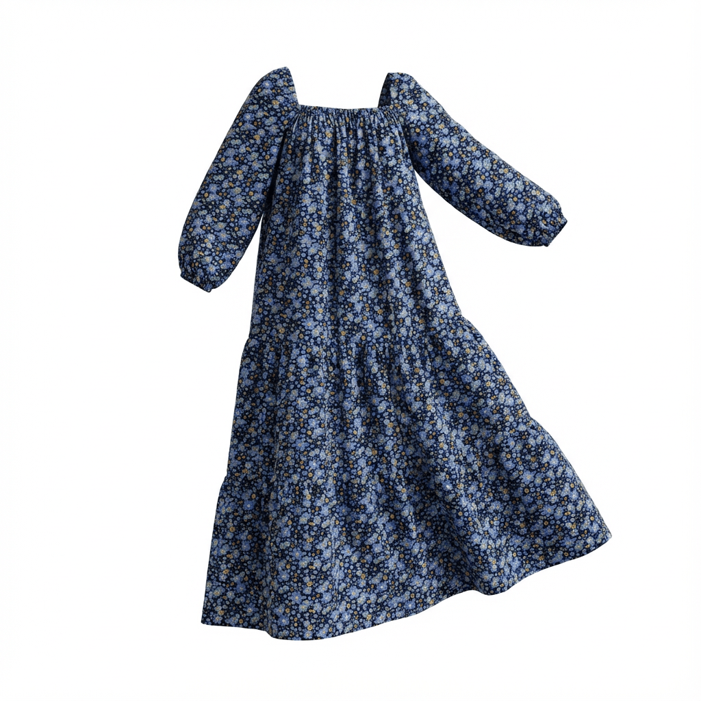 Robe longue à manches longues fabriquée en France