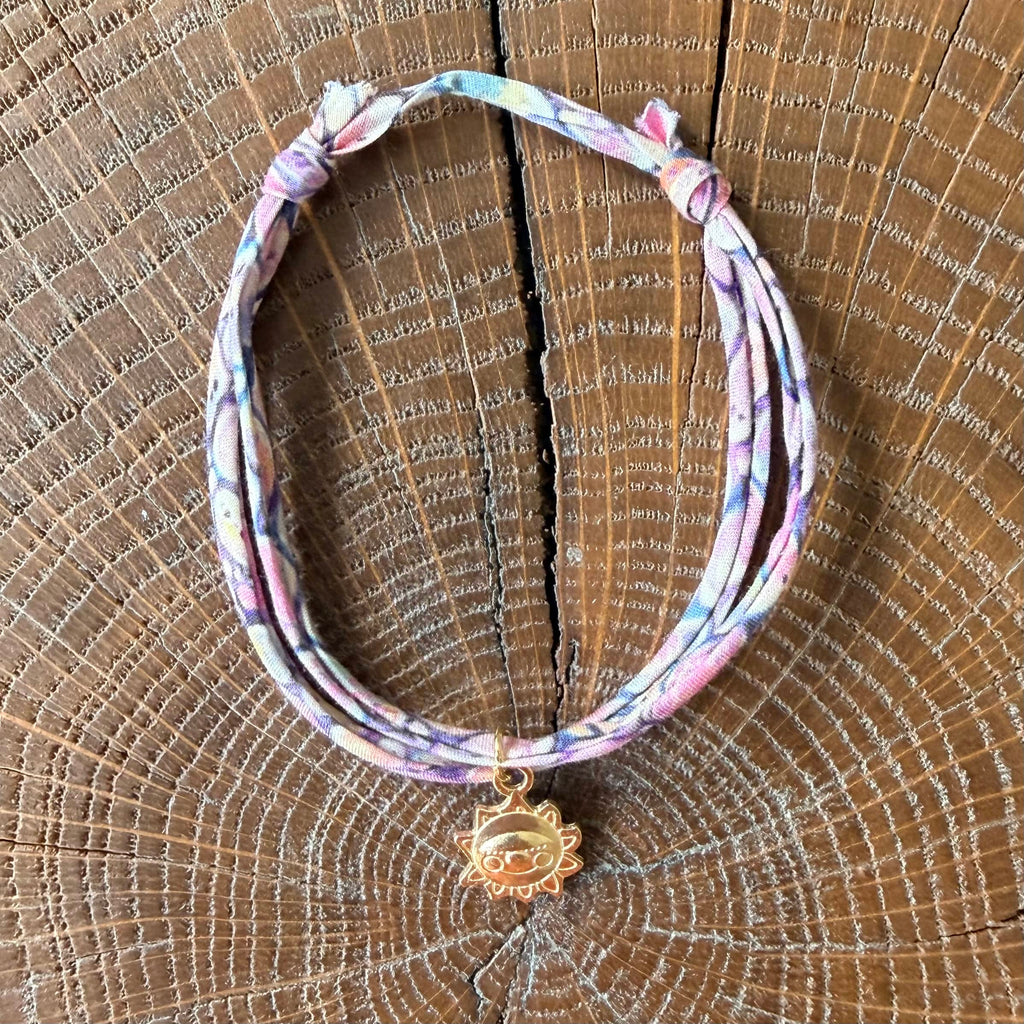 Bracelet Evesome x Le Petit Lien de Paris en Liberty de coton et acier inoxydable doré