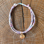 Bracelet Evesome x Le Petit Lien de Paris en Liberty de coton et acier inoxydable doré