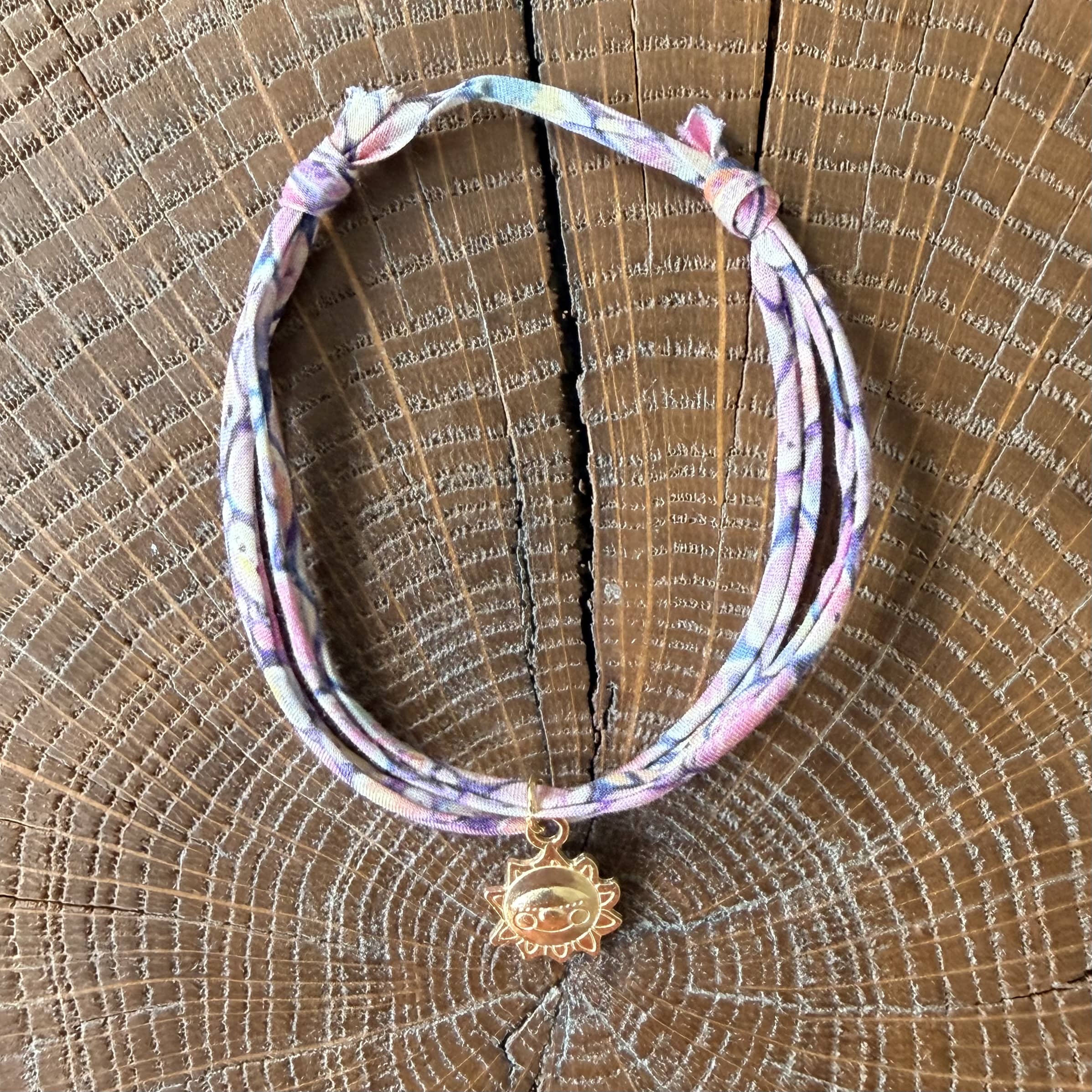 Bracelet Evesome x Le Petit Lien de Paris en Liberty de coton et acier inoxydable doré