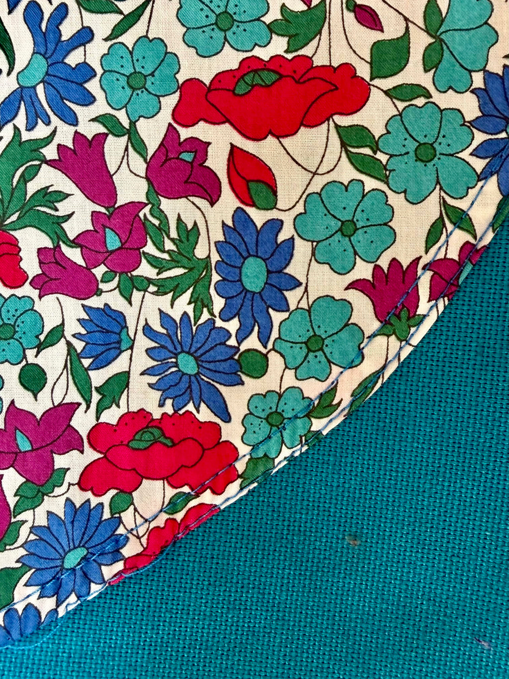 Tablier court en coton et Liberty fabriqué en France