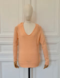 Pull col V 58% cachemire 42% lin
