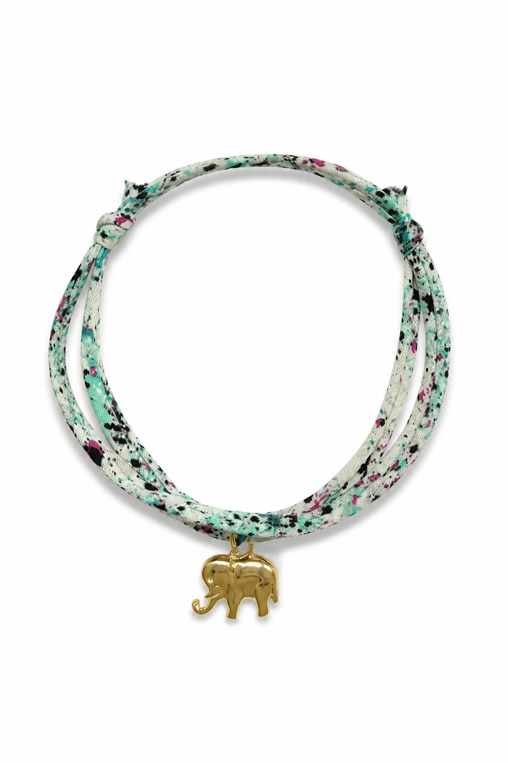 Bracelet Evesome x Le Petit Lien de Paris en Liberty de coton et acier inoxydable doré