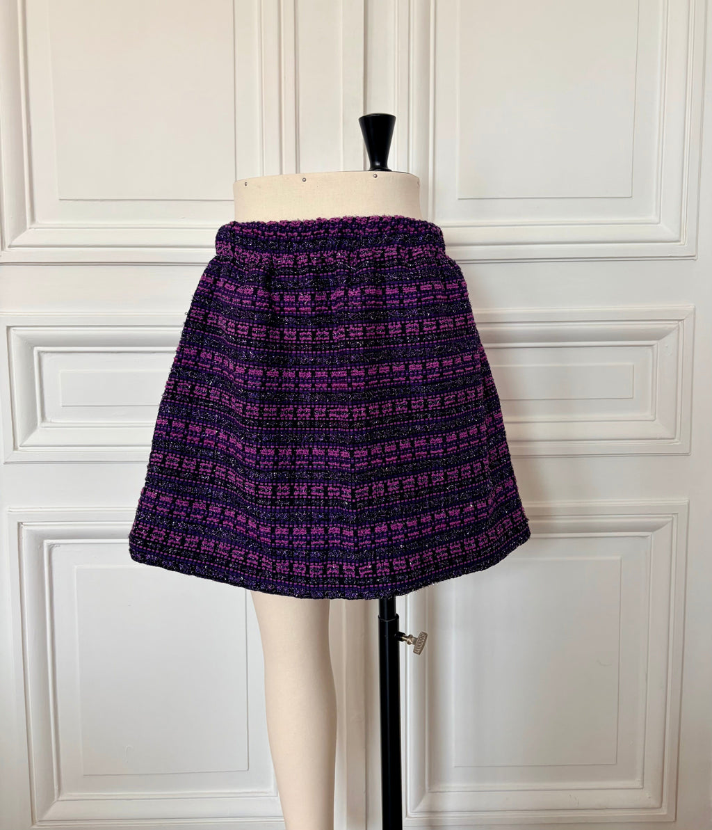 Jupe parapluie en tweed fabriquée en France