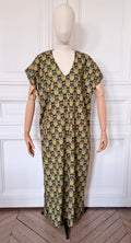Robe en V longue en Lantana Liberty fabriquée en France
