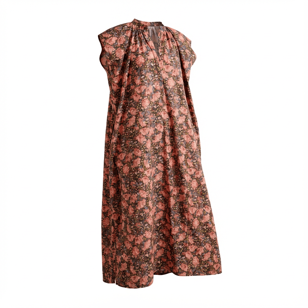 Robe longue avec mini manches fabriquée en France