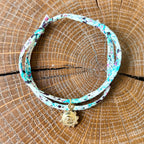 Bracelet Evesome x Le Petit Lien de Paris en Liberty de coton et acier inoxydable doré