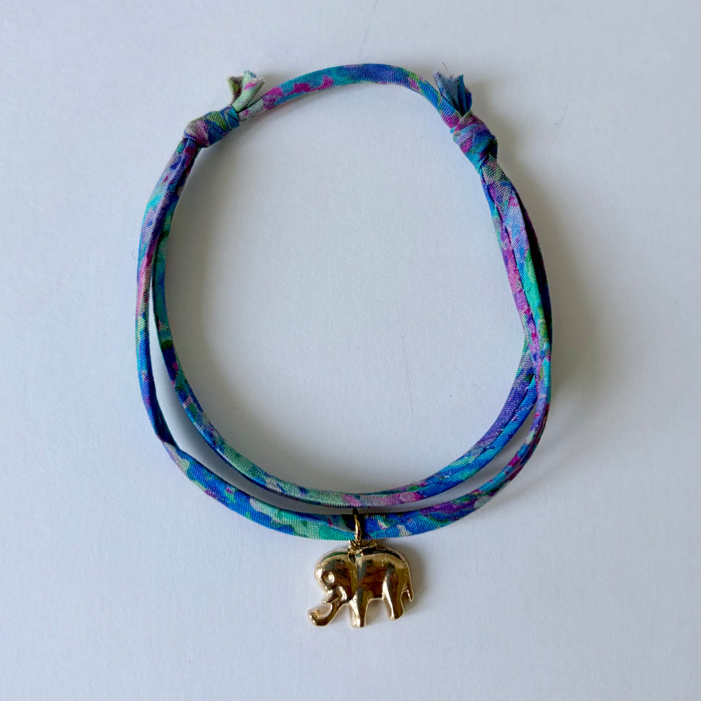 Bracelet Evesome x Le Petit Lien de Paris en Liberty de coton et acier inoxydable doré