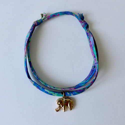 Bracelet Evesome x Le Petit Lien de Paris en Liberty de coton et acier inoxydable doré