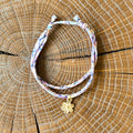 Bracelet Evesome x Le Petit Lien de Paris en Liberty de coton et acier inoxydable doré
