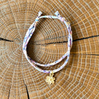 Bracelet Evesome x Le Petit Lien de Paris en Liberty de coton et acier inoxydable doré