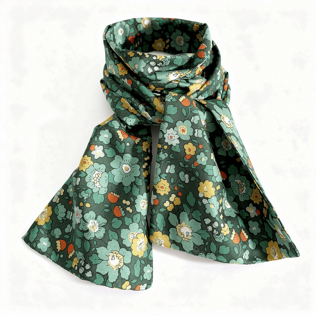 Foulard écharpe 118 x 13,5 cm en Liberty de coton doublé