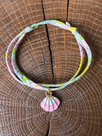 Bracelet Evesome x Le Petit Lien de Paris en Liberty de coton et acier inoxydable doré