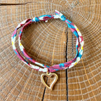Bracelet Evesome x Le Petit Lien de Paris en Liberty de coton et acier inoxydable doré