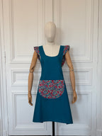 Tablier à volants en coton et Liberty fabriqué en France