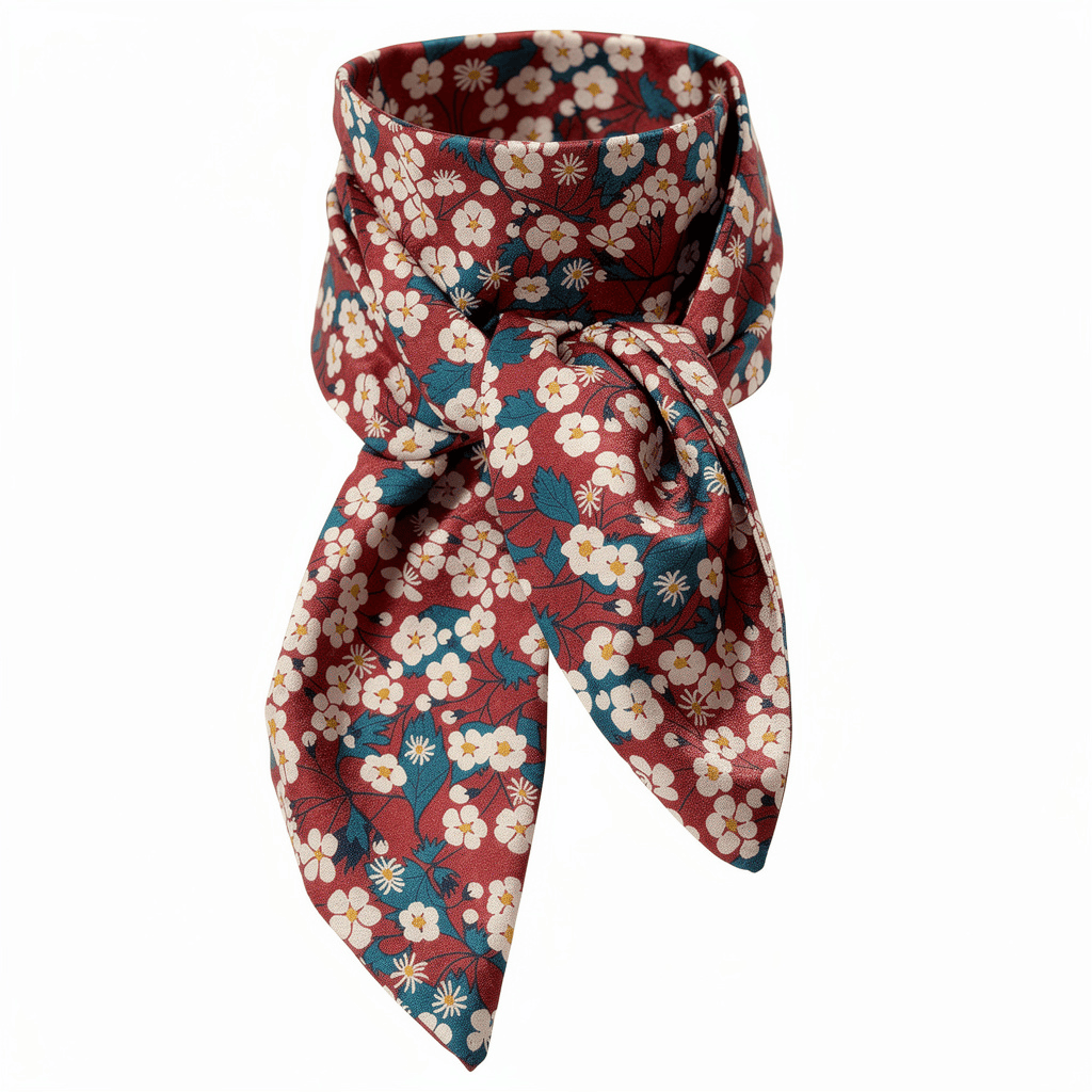 Foulard pointe 109 x 15 cm en Liberty de coton doublé